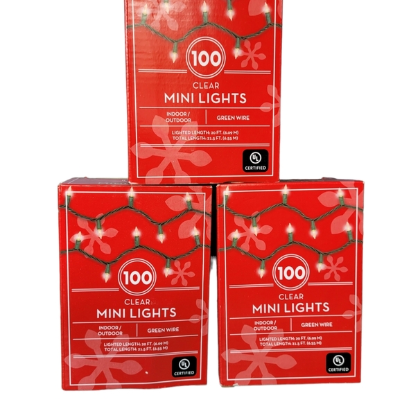 indoor outdoor mini 300 lights  green wirec multi flas 61.5" feet X 3 boxes - Picture 1 of 3